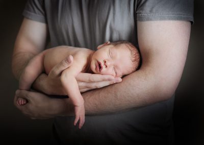 newborn and dad