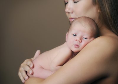 posing with mom